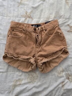 Afends Women's Brown Tan Corduroy High-Waist Shorts